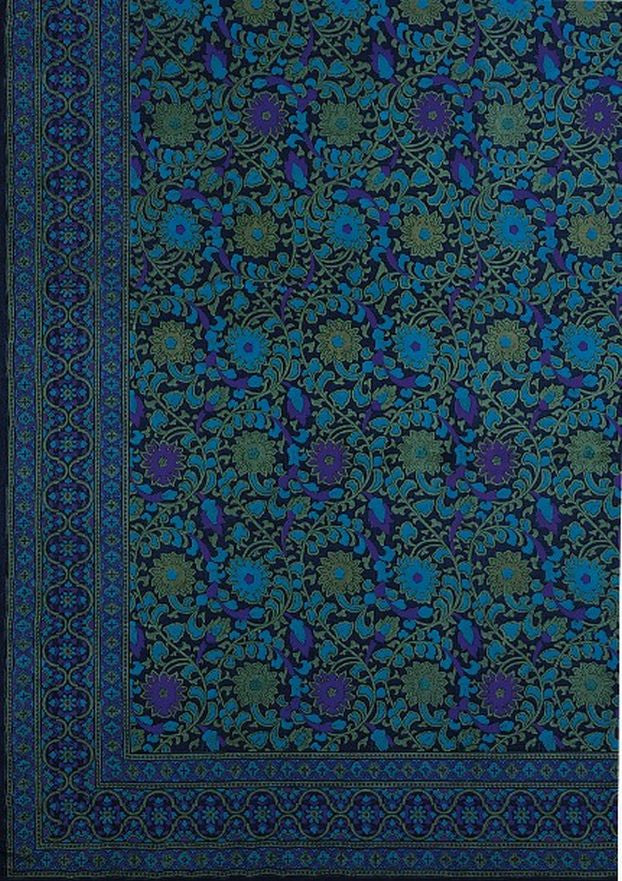 CLEARANCE Handmade Cotton Sunflower Tapestry Tablecloth Spread Navy Blue Full - Sweet Us