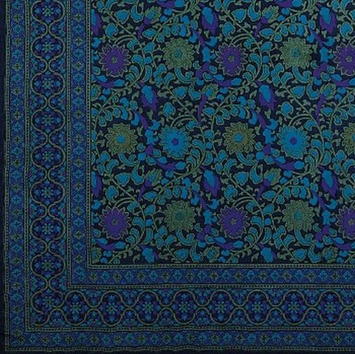 CLEARANCE Handmade Cotton Sunflower Tapestry Tablecloth Spread Navy Blue Full - Sweet Us