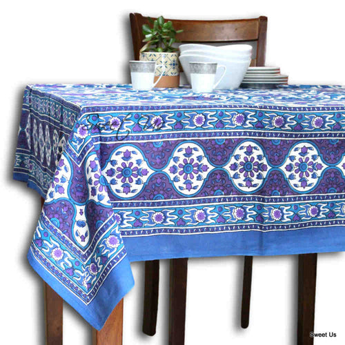 Sunflower Reverie Hand?Loomed Cotton Tablecloth — Violet Serein - Sweet Us