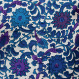 Cotton Sunflower Floral Tablecloth Rectangle 88x104 White Blue Purple