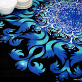 Cotton Possibility Flame Tablecloth Rectangle Blue Black Kitchen Dining Linen
