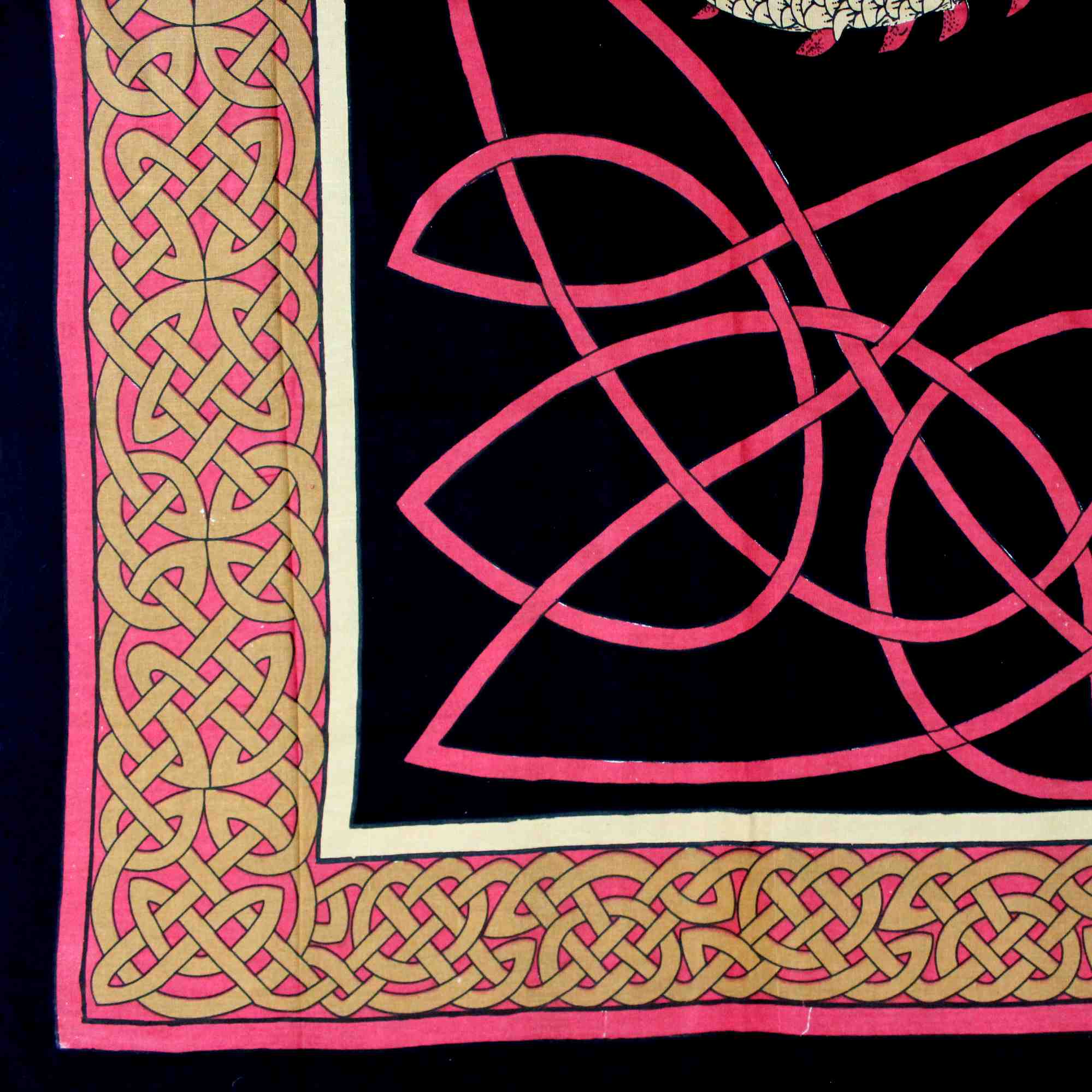 Cotton Celtic Dragon Tapestry Tablecloth Thin Bedspread Twin Full Red - Sweet Us