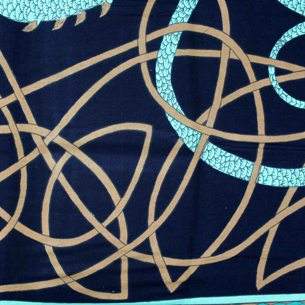 Handmade Cotton Celtic Dragon Tapestry Tablecloth Bedspread Twin Full Green - Sweet Us