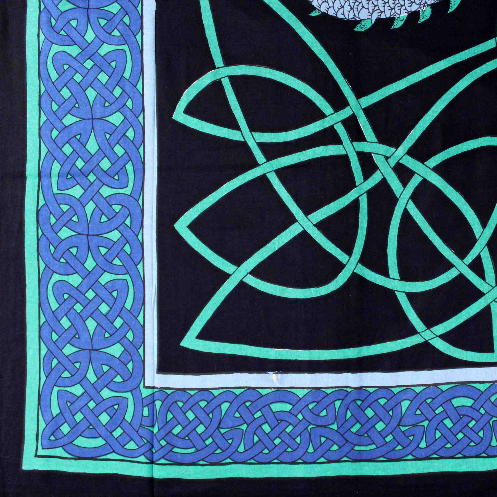 Cotton Celtic Dragon Tapestry Bedspread Beach Sheet Dorm Decor Twin Full Blue - Sweet Us
