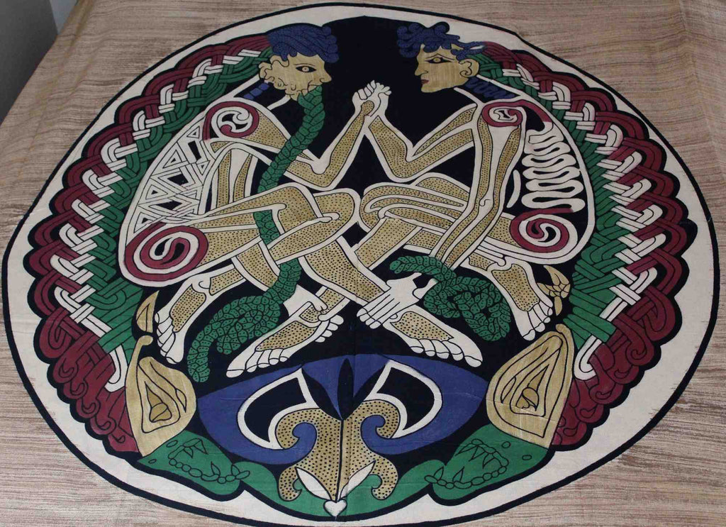 Unique Handmade Cotton Celtic Lovers Tapestry Tablecloth Bedspread Tan Full - Sweet Us