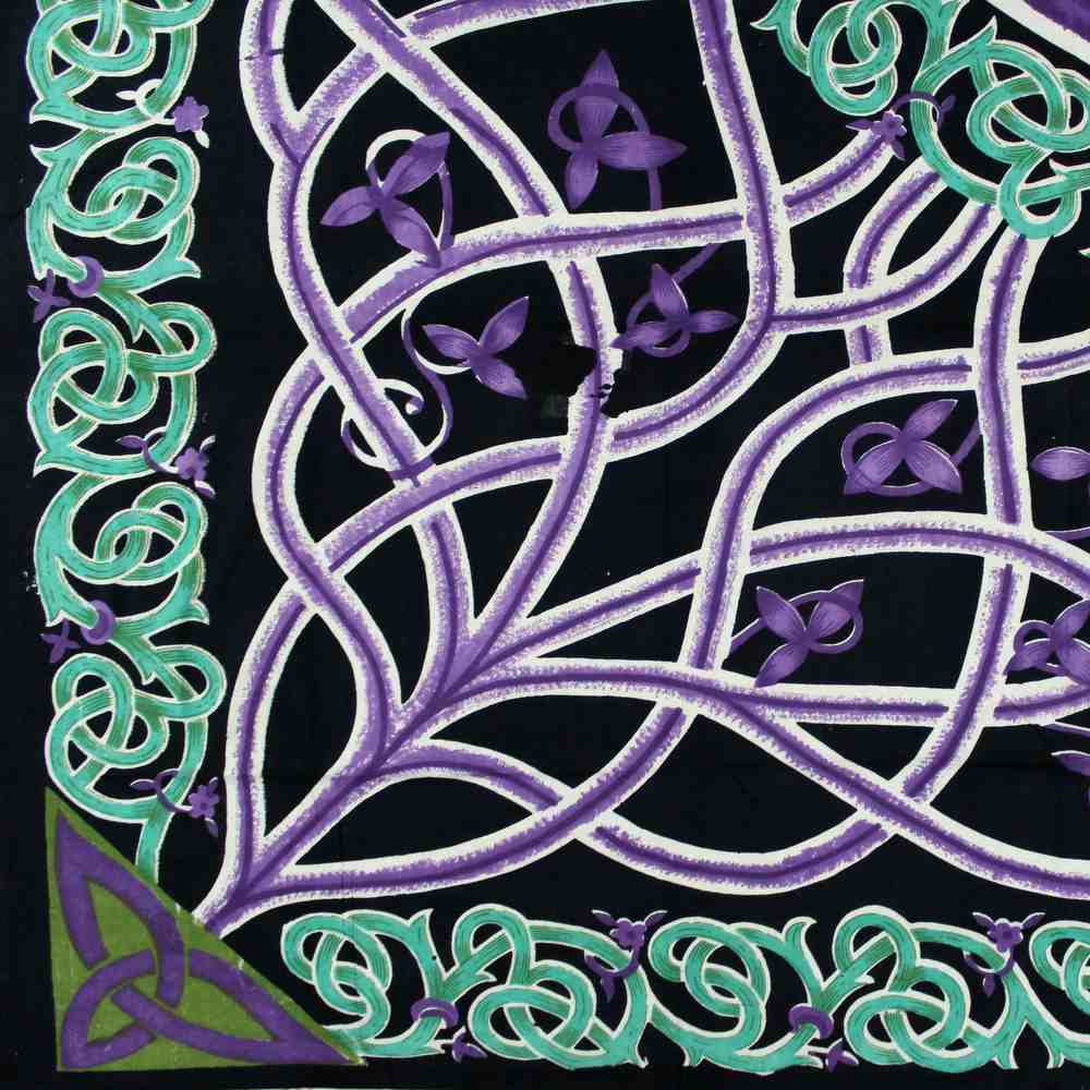 Celestial Yin Yang Tapestry Cotton Tablecloth Purple Celtic Bedspread Twin Full - Sweet Us
