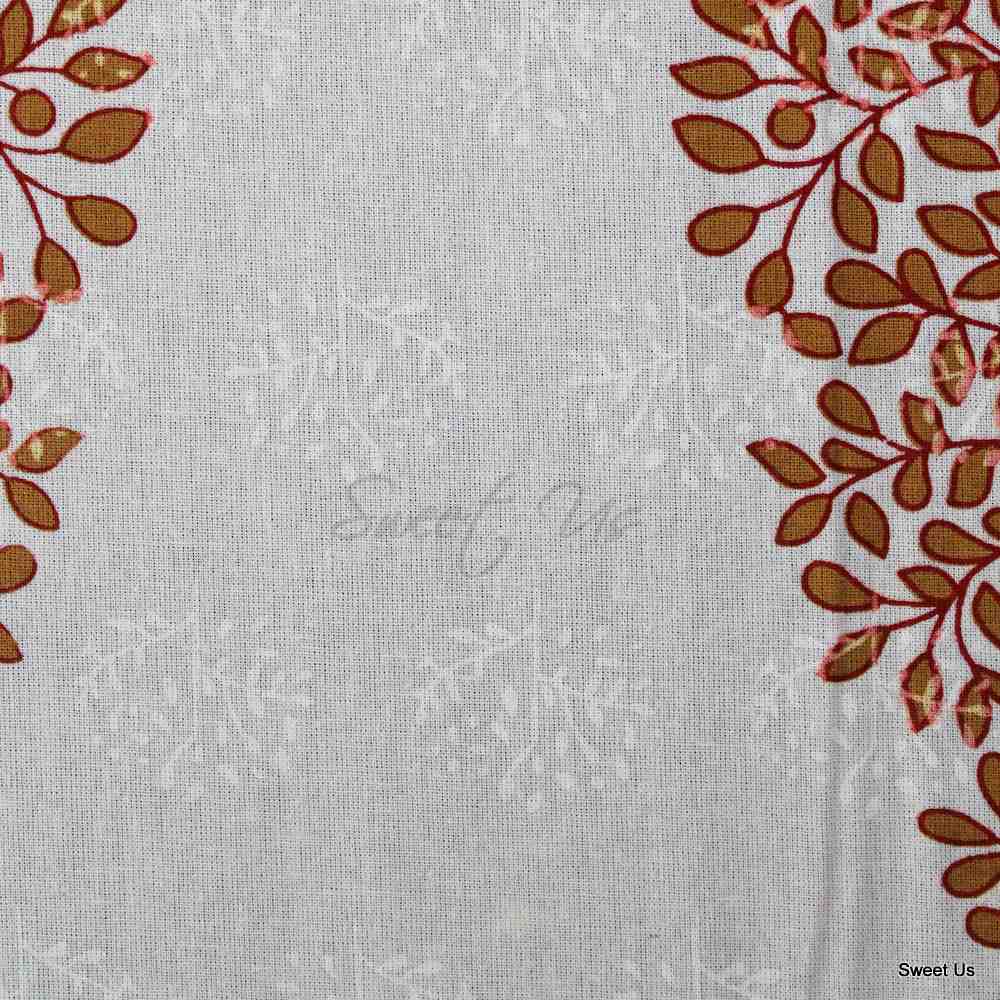Cotton Tree of Life Print Floral Tablecloth Rectangle 88x102 White Blue Tan