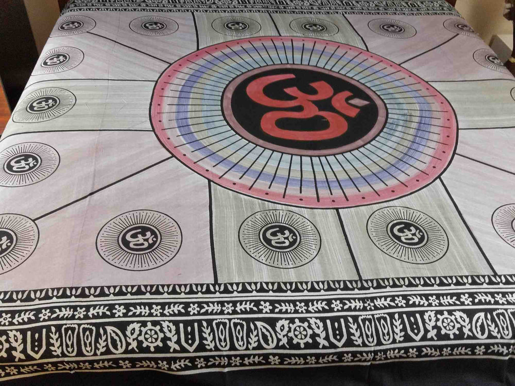 Handmade 100% Cotton Mandala Om Tie Dye Tapestry Tablecloth Spread Full Yoga - Sweet Us