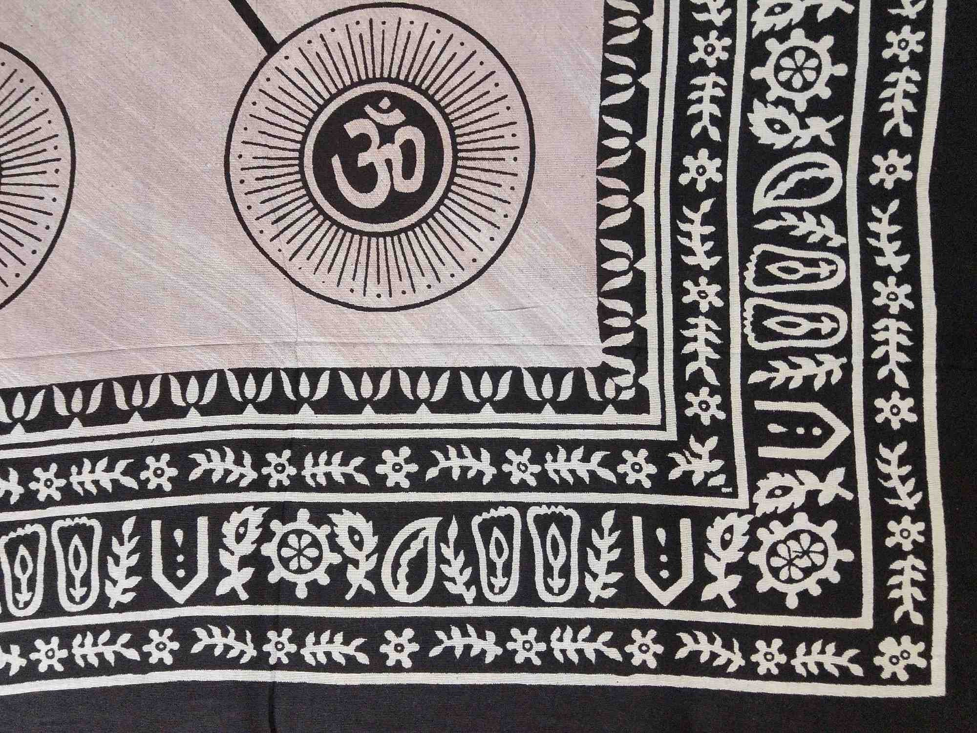 Handmade 100% Cotton Mandala Om Tie Dye Tapestry Tablecloth Spread Full Yoga - Sweet Us