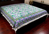 Handmade 100% Cotton Floral Print Tapestry Tablecloth Coverlet Bedspread Full - Sweet Us