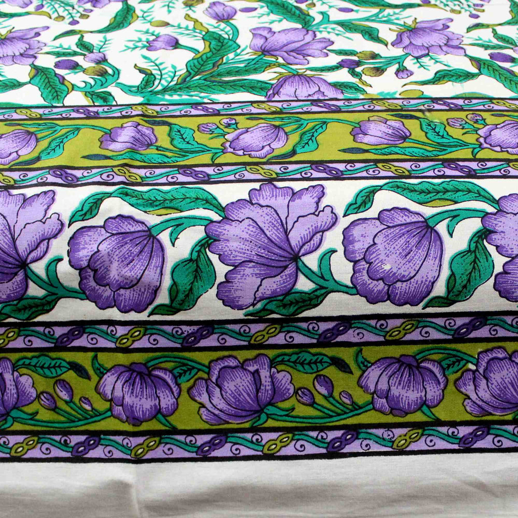 Handmade 100% Cotton Floral Print Tapestry Tablecloth Coverlet Bedspread Full - Sweet Us