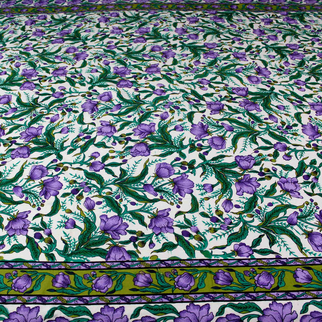 Handmade 100% Cotton Floral Print Tapestry Tablecloth Coverlet Bedspread Full - Sweet Us