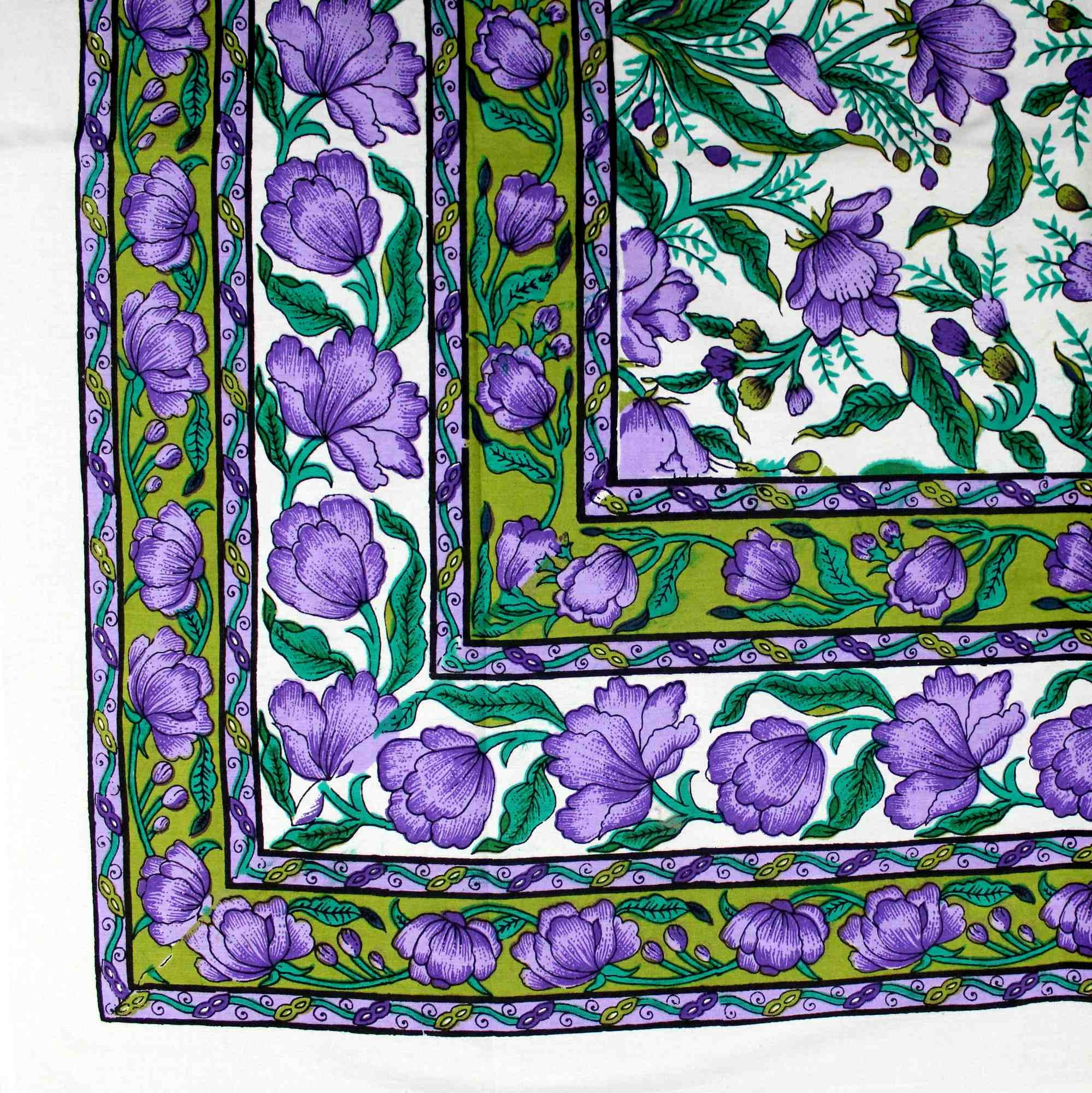 Handmade 100% Cotton Floral Print Tapestry Tablecloth Coverlet Bedspread Full - Sweet Us