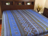 Cotton Kalamkari Tapestry Wall Hang Tablecloth Rectangle Green Blue Red - Sweet Us