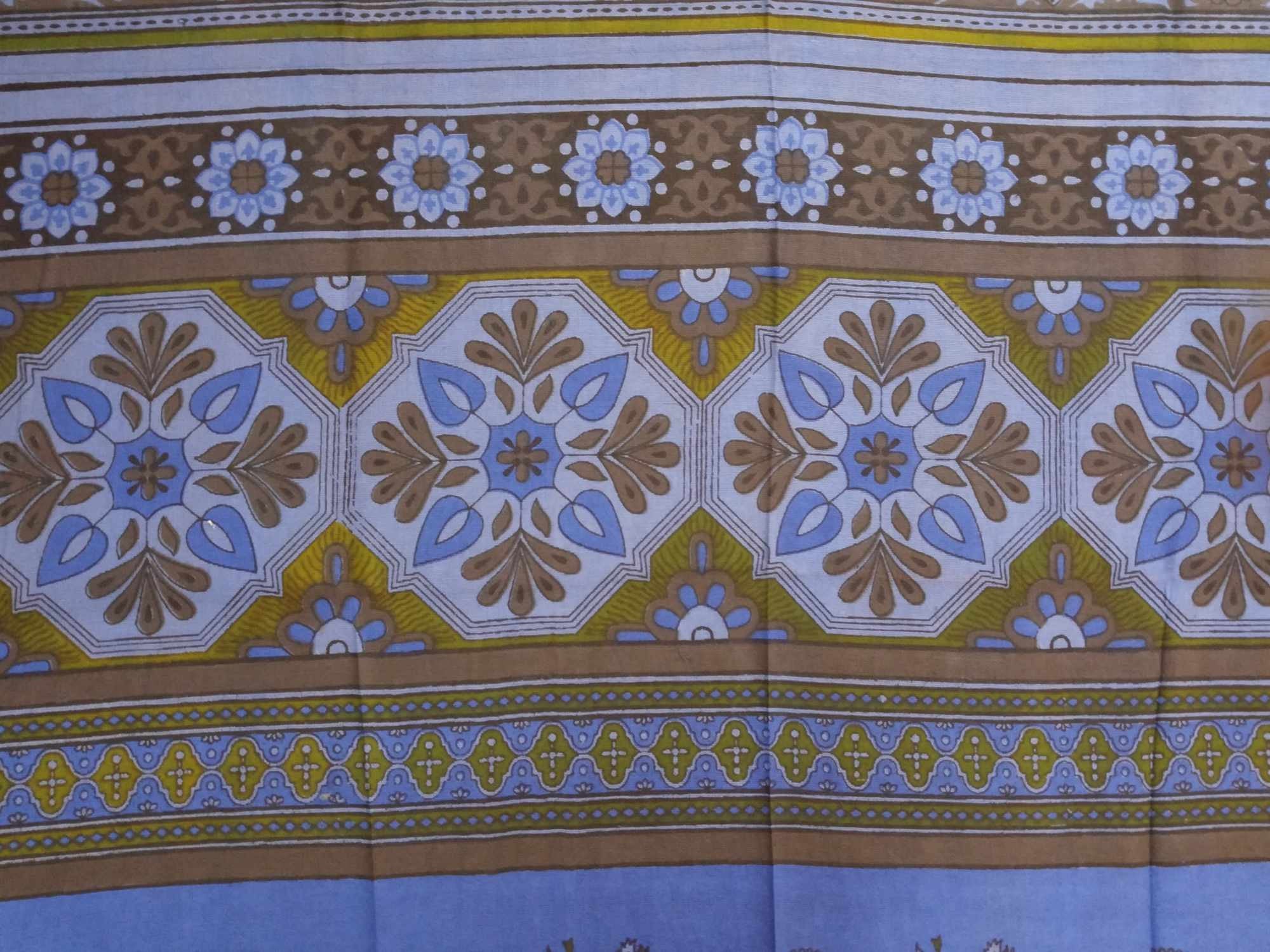 Cotton Kalamkari Tapestry Wall Hang Tablecloth Rectangle Green Blue Red - Sweet Us