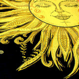 Sun Goddess Cotton Tablecloth Rectangle Midnight Gold Dining Linen