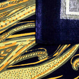 Sun Goddess Cotton Tablecloth Rectangle Midnight Gold Dining Linen