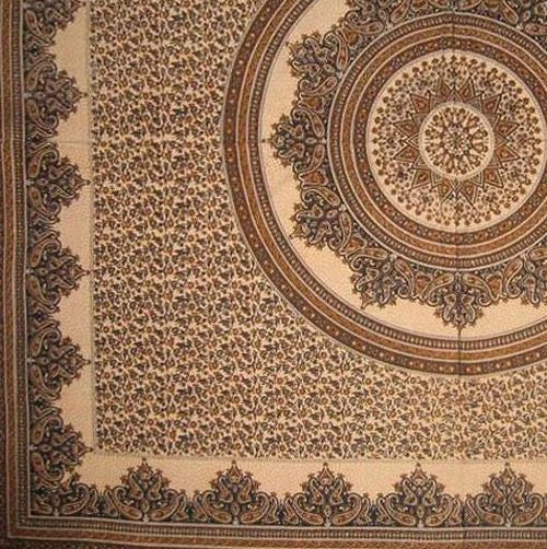 Handmade 100% Cotton Floral Paisley Mandala Tablecloth Tapestry Coverlet 87x90 - Sweet Us
