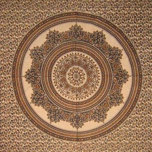 Handmade 100% Cotton Floral Paisley Mandala Tablecloth Tapestry Coverlet 87x90 - Sweet Us
