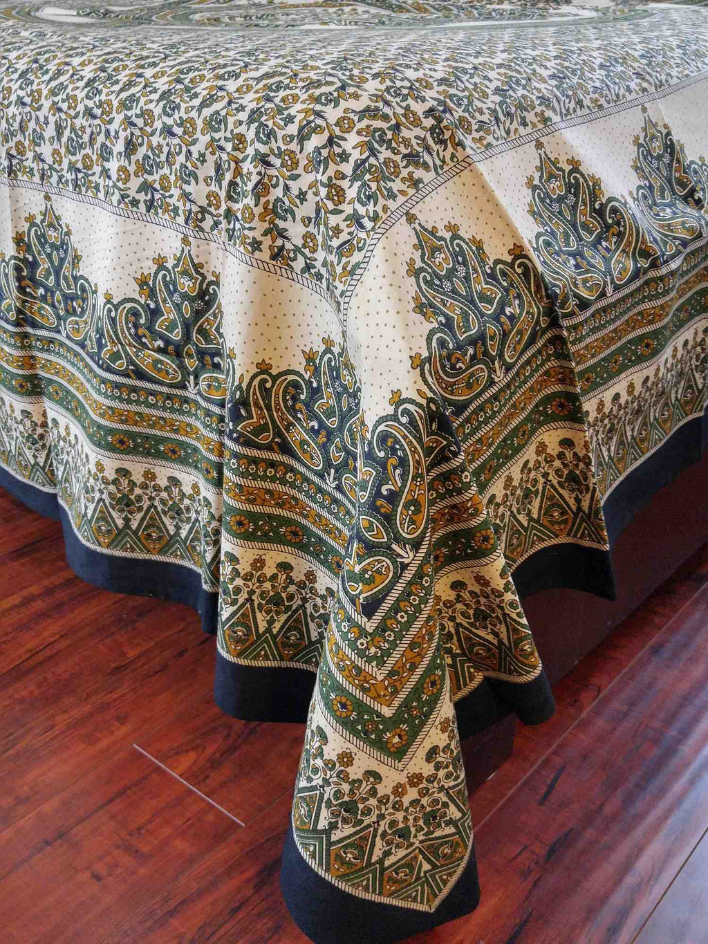 Handmade 100% Cotton Floral Paisley Mandala Bedspread Bed sheet Beach Sheet Coverlet Dorm Decor Tablecloth Tapestry 87x90 - Sweet Us