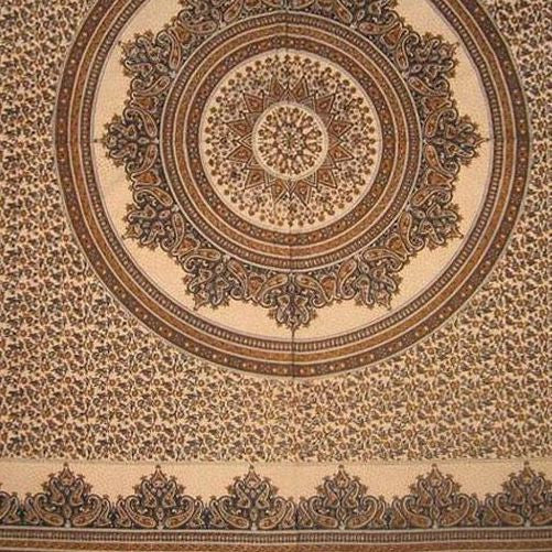 Handmade 100% Cotton Floral Paisley Mandala Tablecloth Tapestry Coverlet 87x90 - Sweet Us
