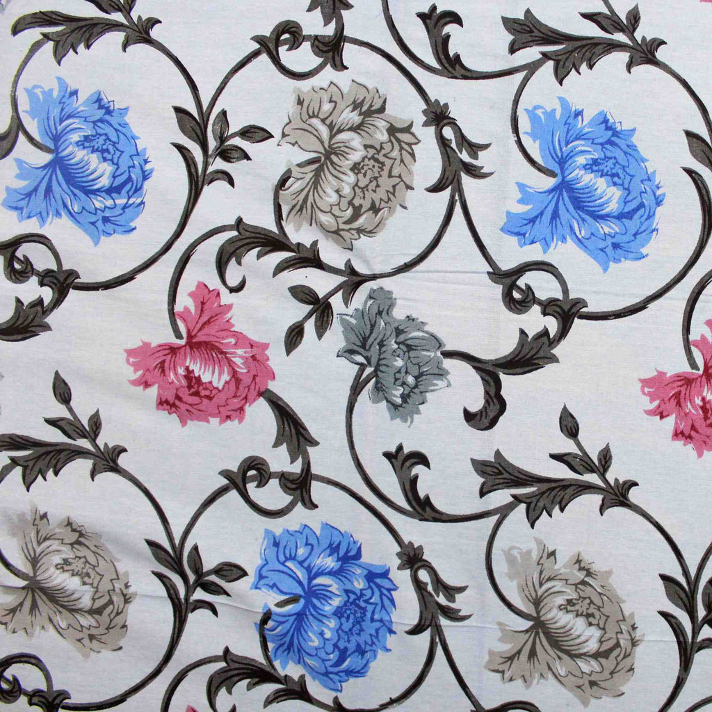 Floral Bloom Print Cotton Bedspread Tablecloth Tapestry Full Queen Beach Sheet - Sweet Us