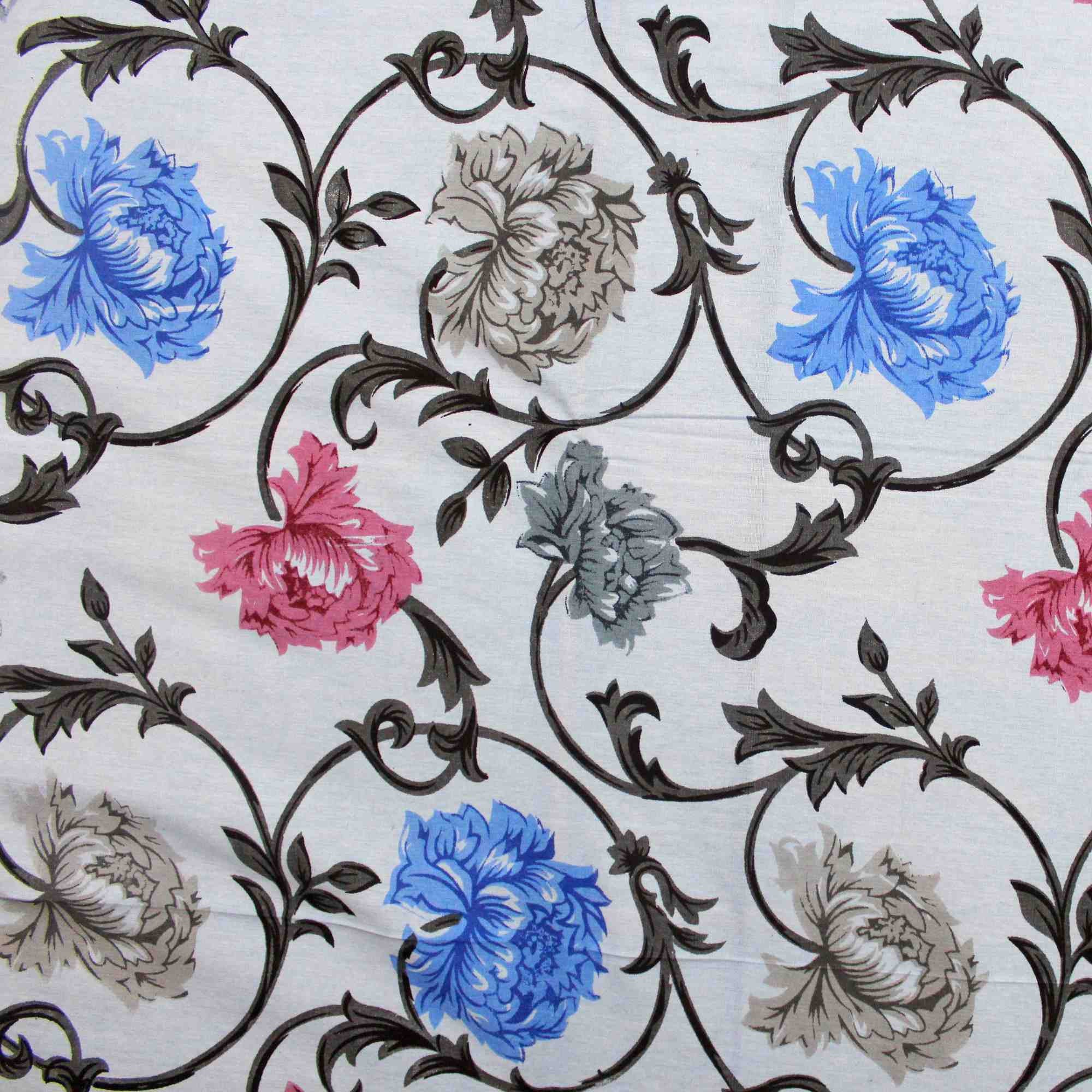 Floral Bloom Print Cotton Bedspread Tablecloth Tapestry Full Queen Beach Sheet - Sweet Us