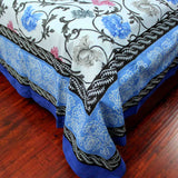 Floral Bloom Print Cotton Bedspread Tablecloth Tapestry Full Queen Beach Sheet - Sweet Us