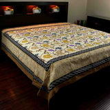 Floral Bloom Print Cotton Bedspread Tablecloth Tapestry Full Queen Beach Sheet - Sweet Us