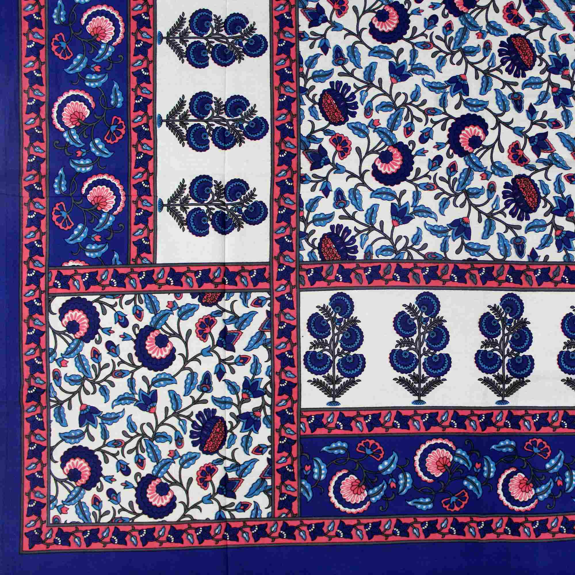 Floral Print Tapestry Spread Tablecloth Dorm Decor Beach Sheet Full Blue Orange - Sweet Us