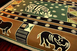 Cotton African Animal Print Tapestry Tablecloth Spread Beach Sheet Green Gold - Sweet Us