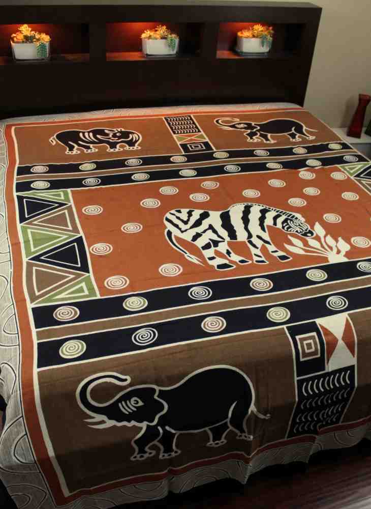 Cotton African Animal Print Tapestry Tablecloth Spread Beach Sheet Green Gold - Sweet Us