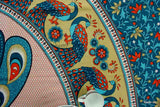 Orange Blue Peacock Design Madala Circular Rectangle Tablecloth
