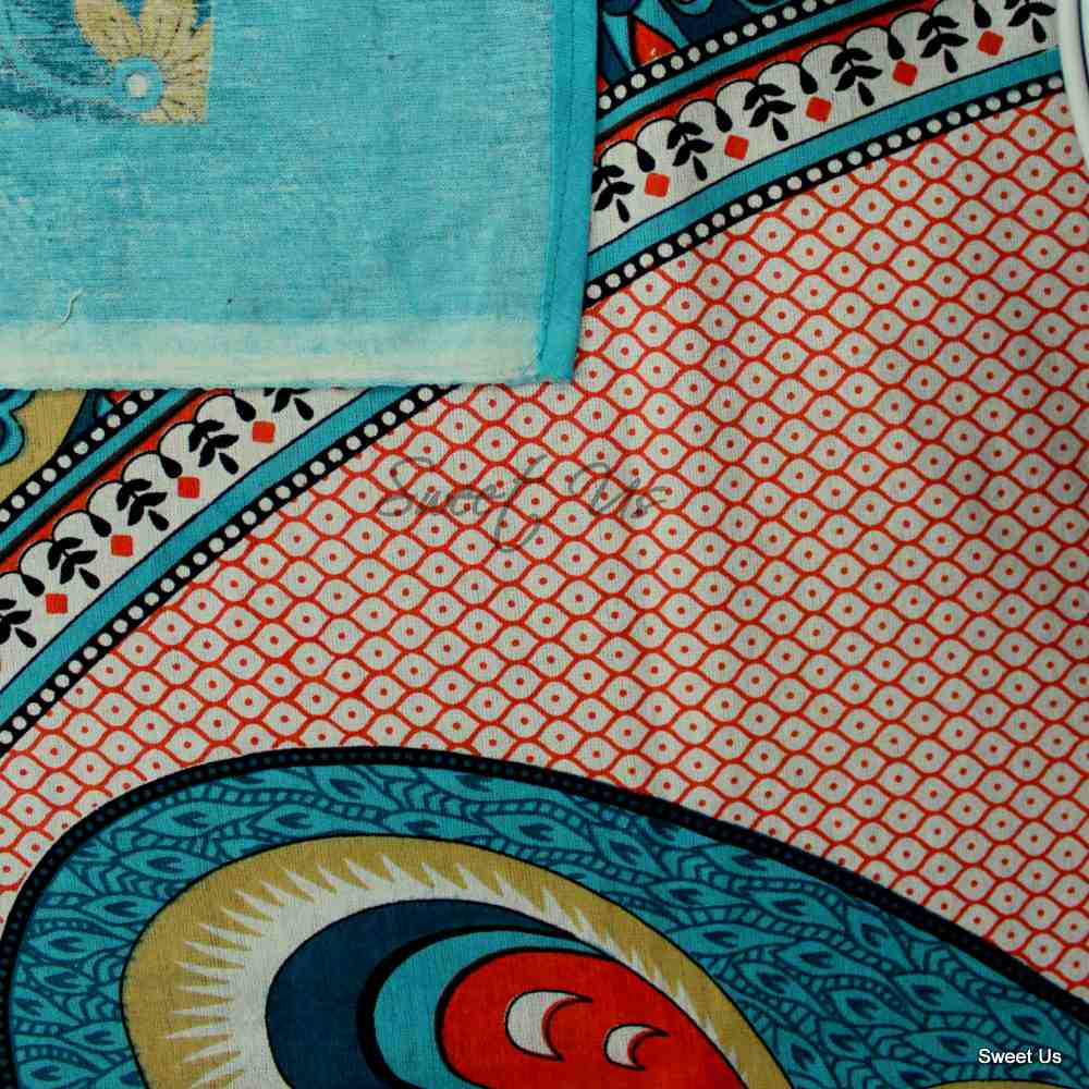 Pure Cotton BedSpread Table Linen Indian Design Bird Print Traditional