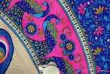 Designer Mandala Blue Pink Peacock Rectangle Tablecloth Bedsheet California