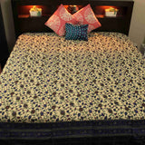 Cotton Floral Buti Print Tapestry Coverlet Tablecloth Dorm Decor Beach Sheet Blue - Sweet Us