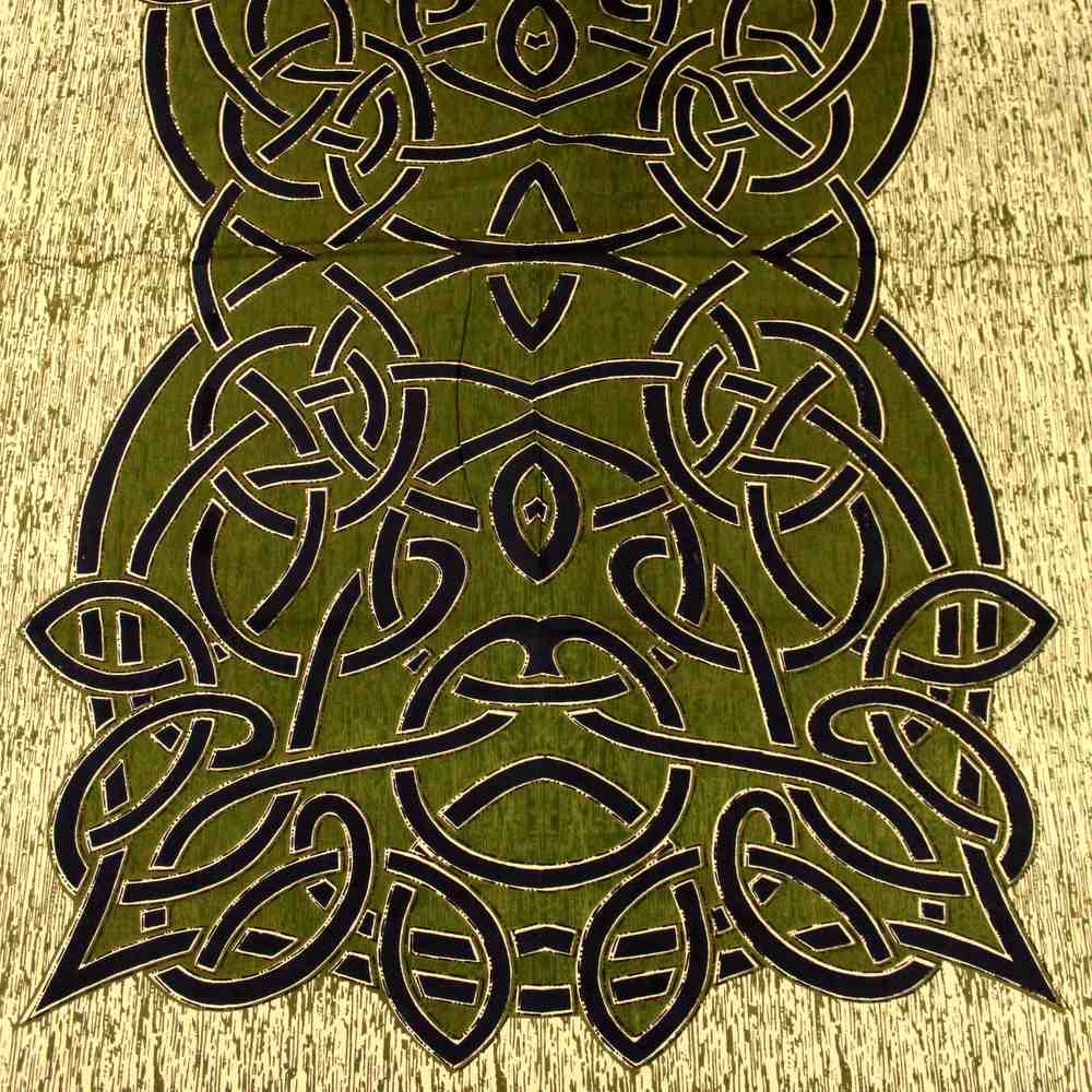 Cotton Celtic Tapestry Circle Bedspread Queen 106 x 106 inches Olive Green - Sweet Us