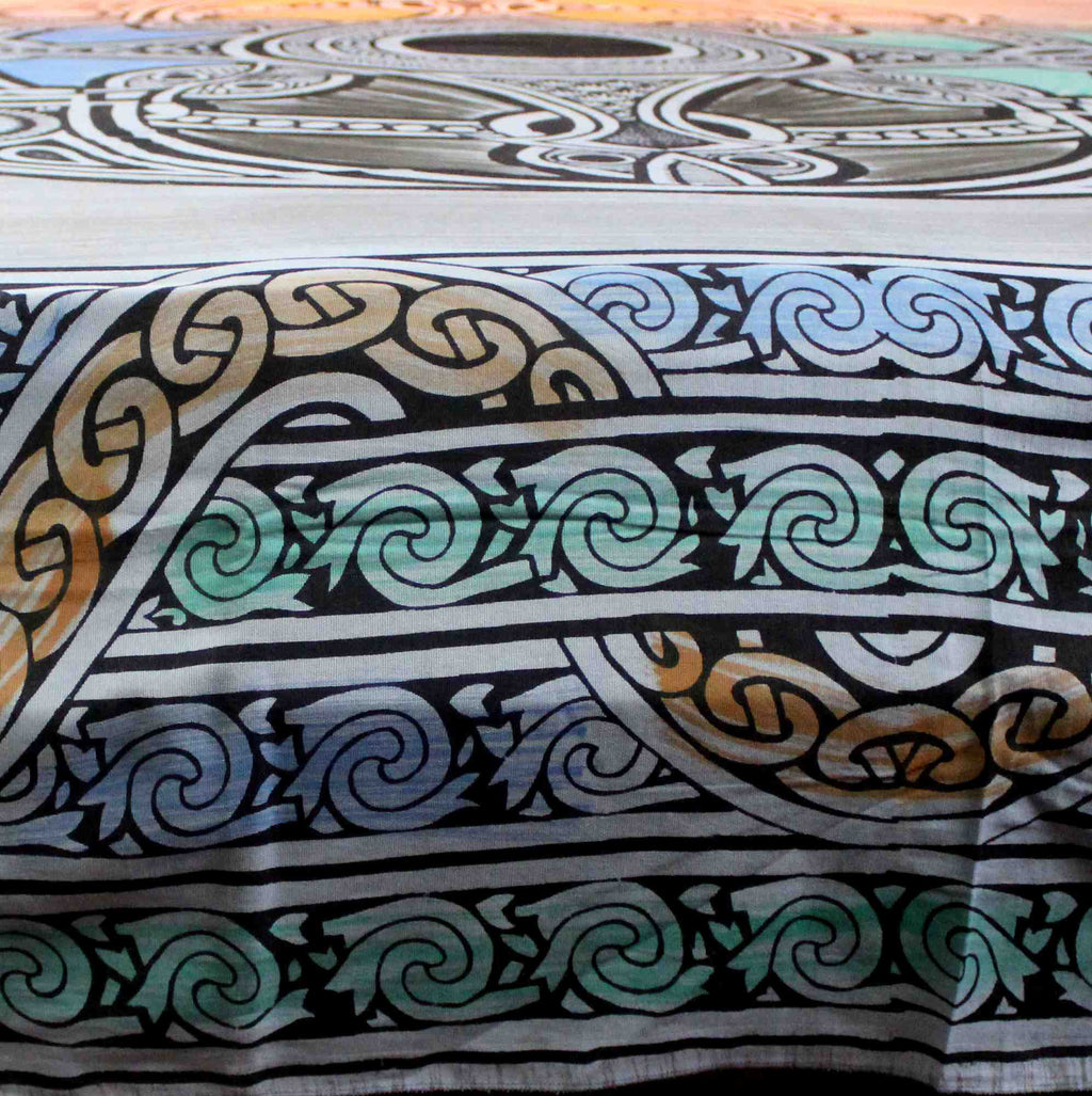 Celtic Wheel of Life Cotton Tapestry Bedspread Coverlet Blue Twin Full Queen - Sweet Us