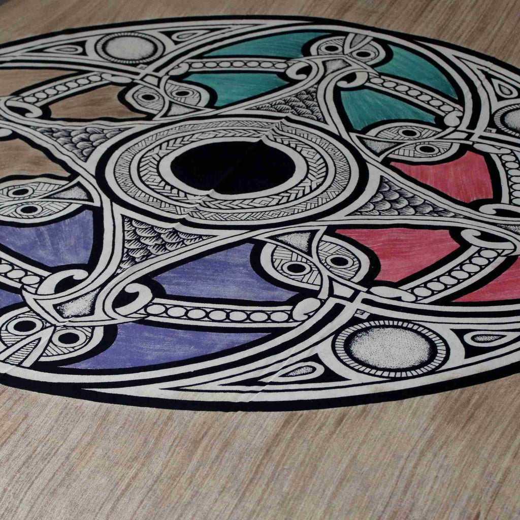 Celtic Tapestry, Celtic Bedspread Queen, Thin Cotton Throw Beach Blanket Tan Queen - Sweet Us