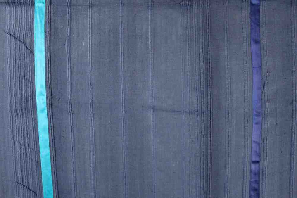 Heavy Cotton Striped Ribbed Bedspread Full Queen Blue