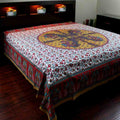 Cotton Peacock Floral Red Tablecloth Rectangle Wall Tapestry Bed sheet Queen - Sweet Us