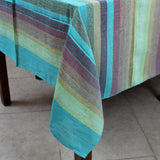 Striped Cotton Tablecloth Rectangle Thin Spread Tapestry Full Red Blue Green - Sweet Us