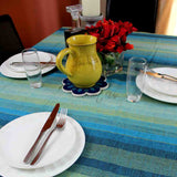 Striped Light weight Cotton Tablecloth Rectangle Red Blue Green