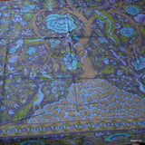 Cotton Tree of Life Floral Tablecloth Rectangle 70x104 Blue Green Brown