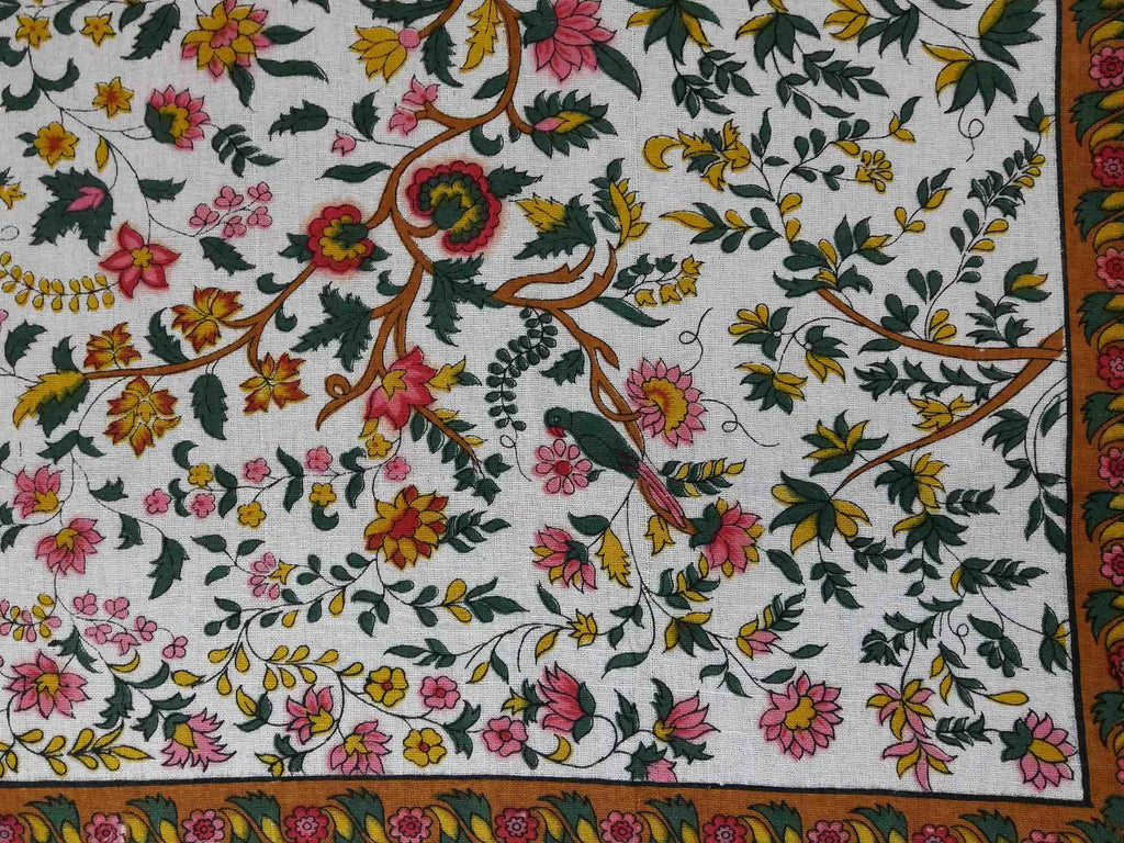 Cotton Tree of Life Tapestry Tablecloth Spread Twin 70x104 inches White - Sweet Us