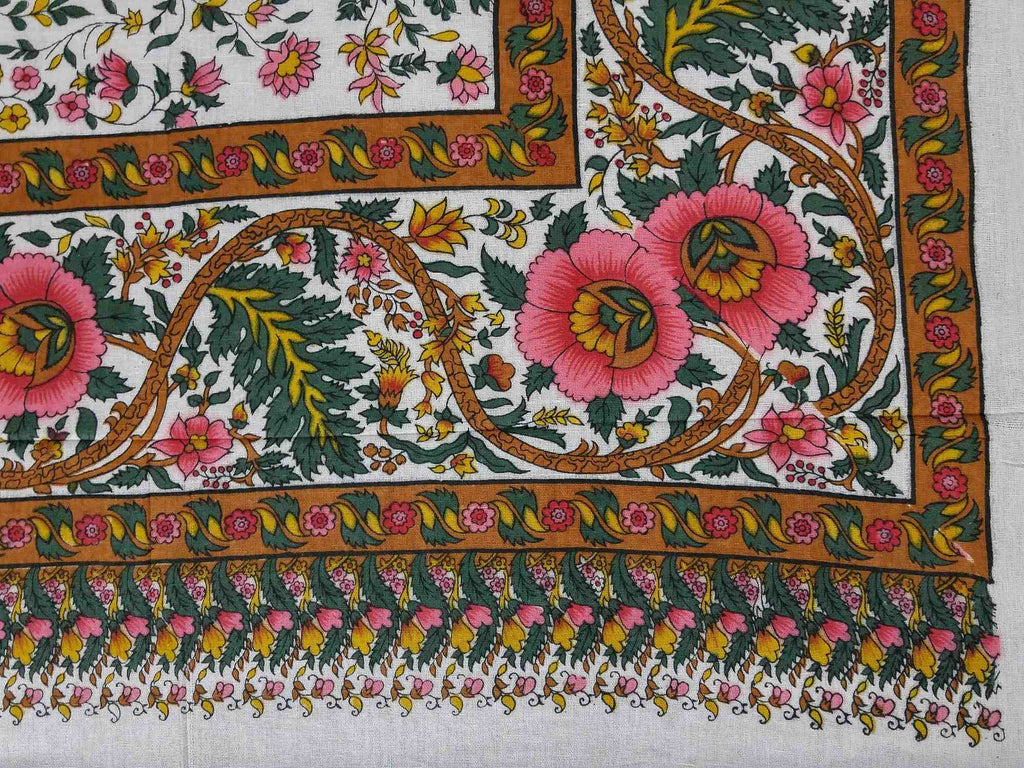 Cotton Tree of Life Tapestry Tablecloth Spread Twin 70x104 inches White - Sweet Us