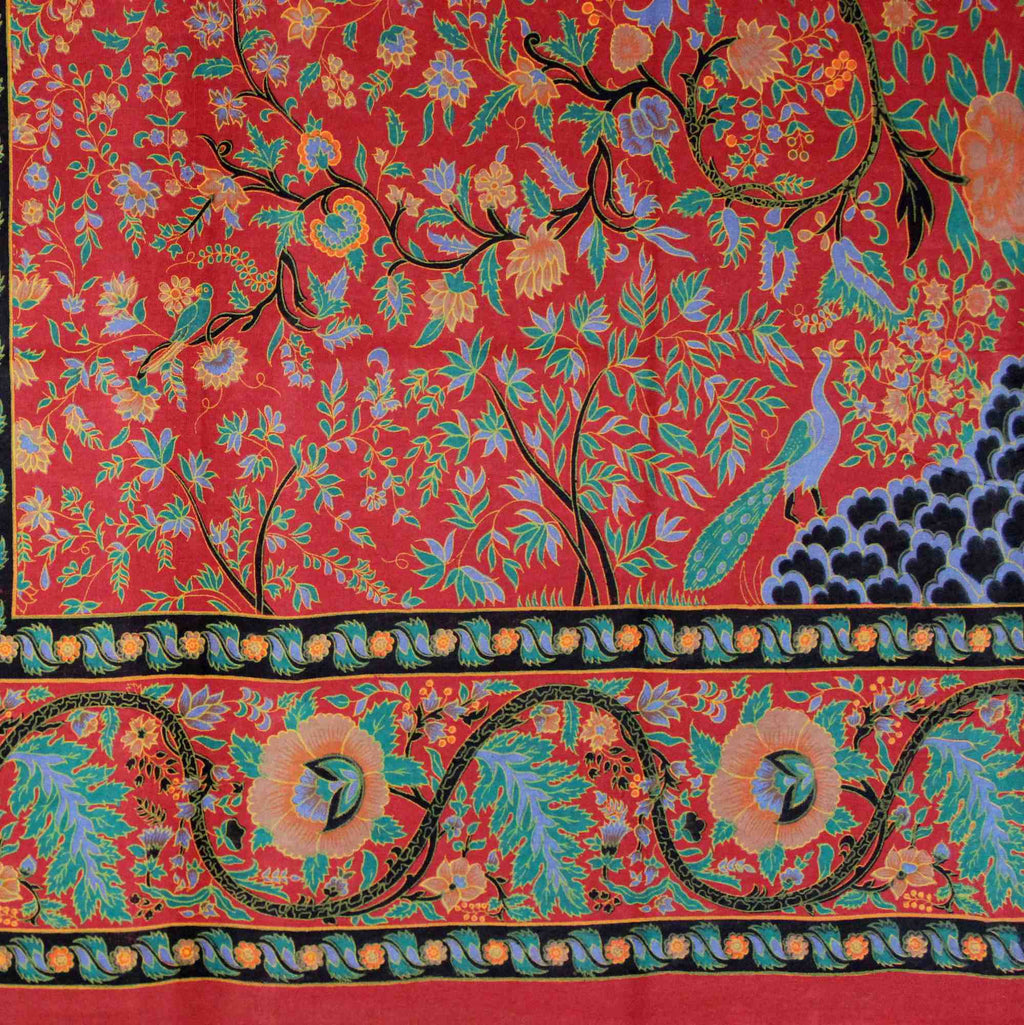 Handmade 100% Cotton Tree of Life Tapestry Tablecloth Spread Full 88x104 Red - Sweet Us