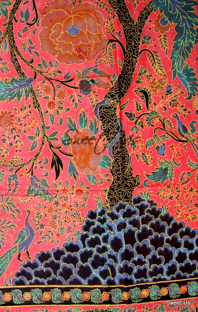 Cotton Tree of Life Tablecloth Rectangle Red Tapestry Wall Hang Bed sheet