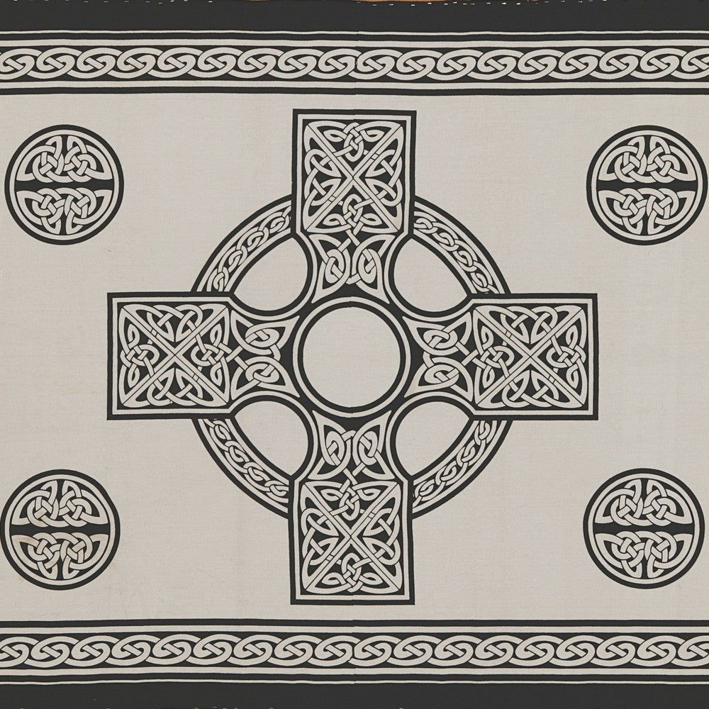 Handmade 100% Cotton Heavy Celtic Wheel Tie Dye Tapestry Spread 88x104 White - Sweet Us