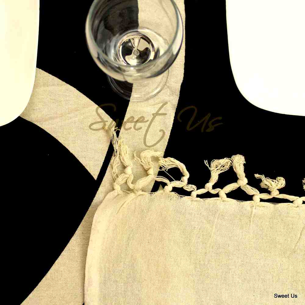 Cotton Celtic Trinity Tapestry Heavy Triquetra Tablecloth with Fringes